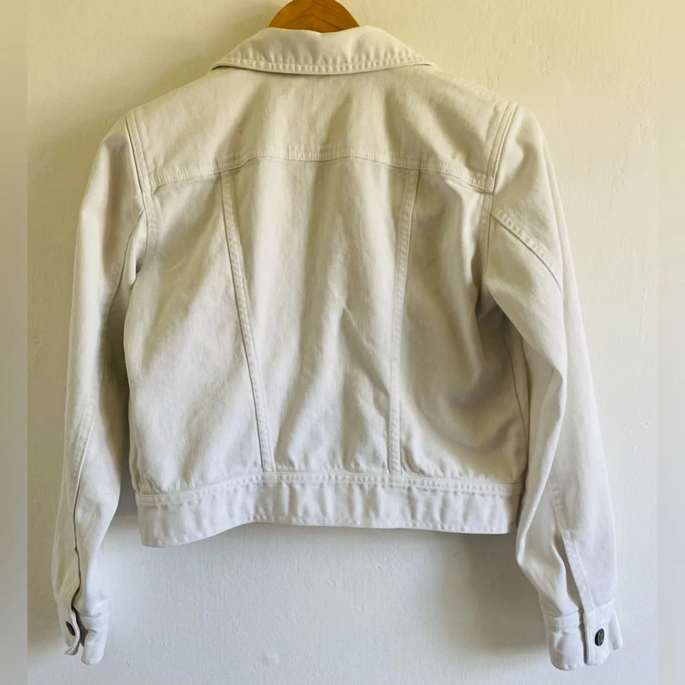 Lauren Jeans Co White Denim Jacket Size Small Petite Vintage Casual - Picture 7 of 11